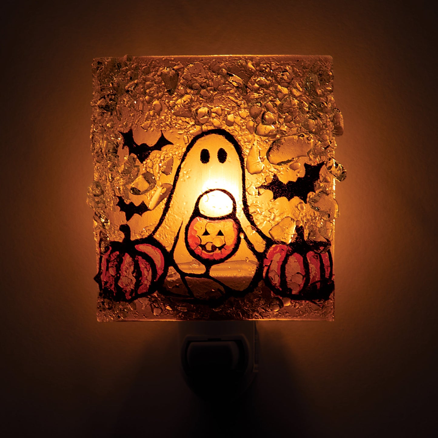 Recycled Glass Trick or Treat Ghost Nightlight
