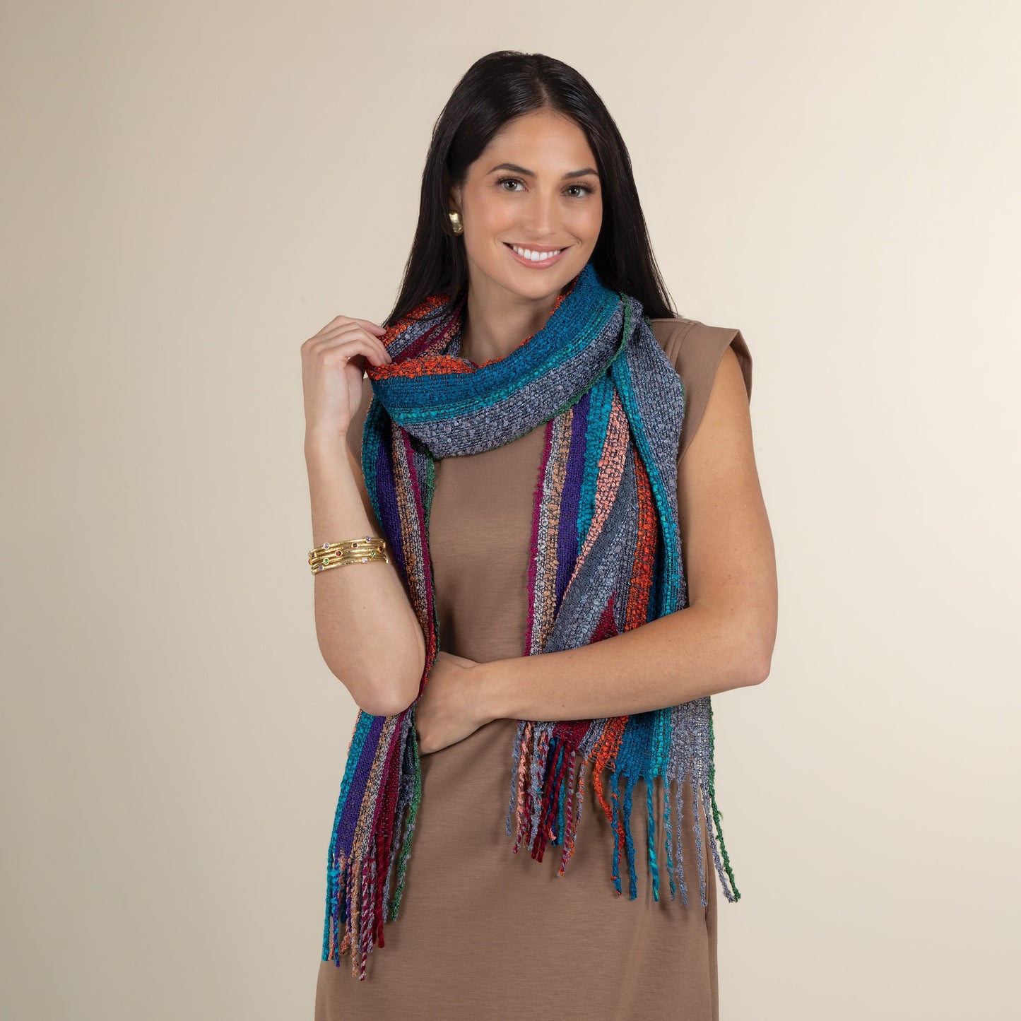 Gemstone Striped Alpaca Scarf (Preorder)