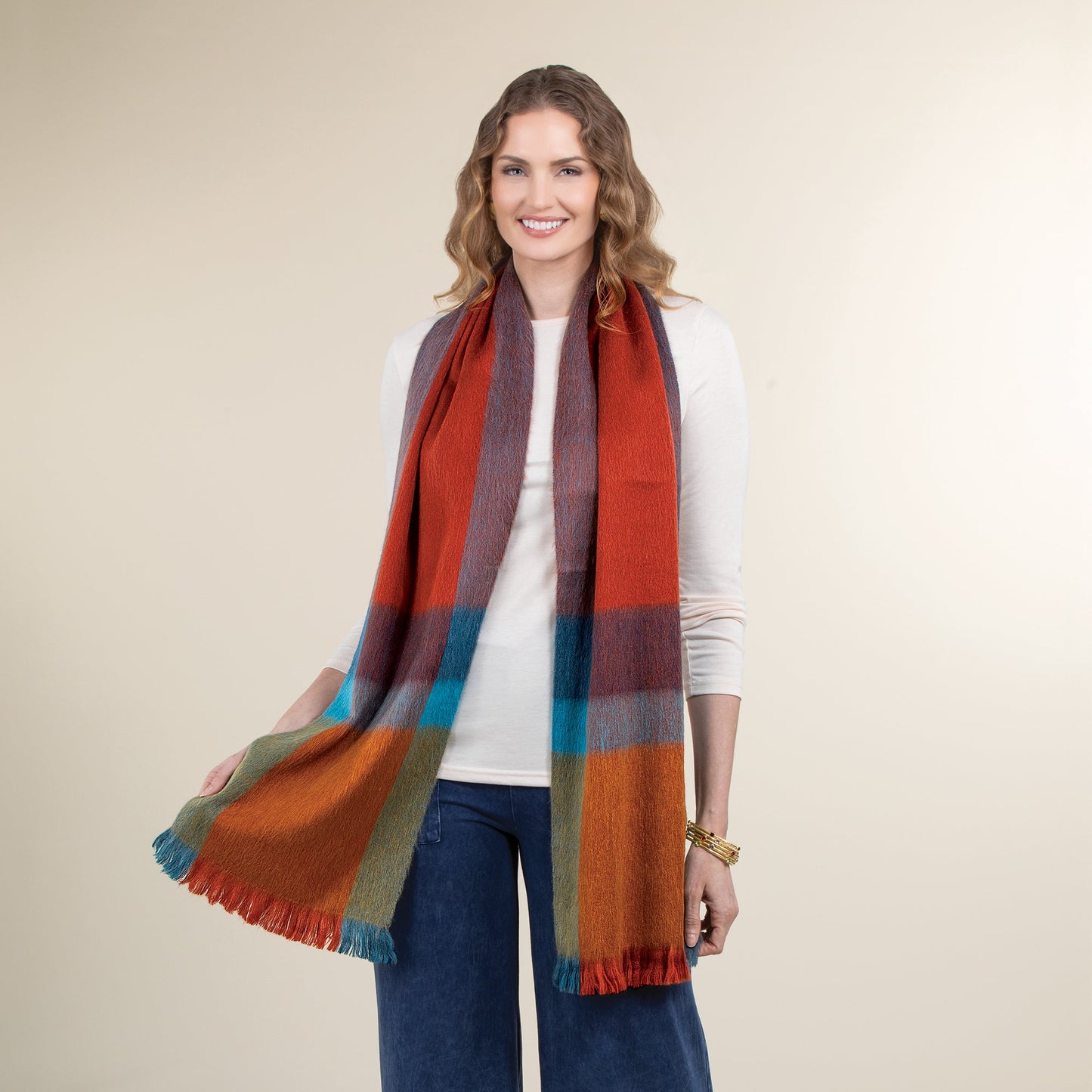 Rustic Plaid Alpaca Scarf (Preorder)