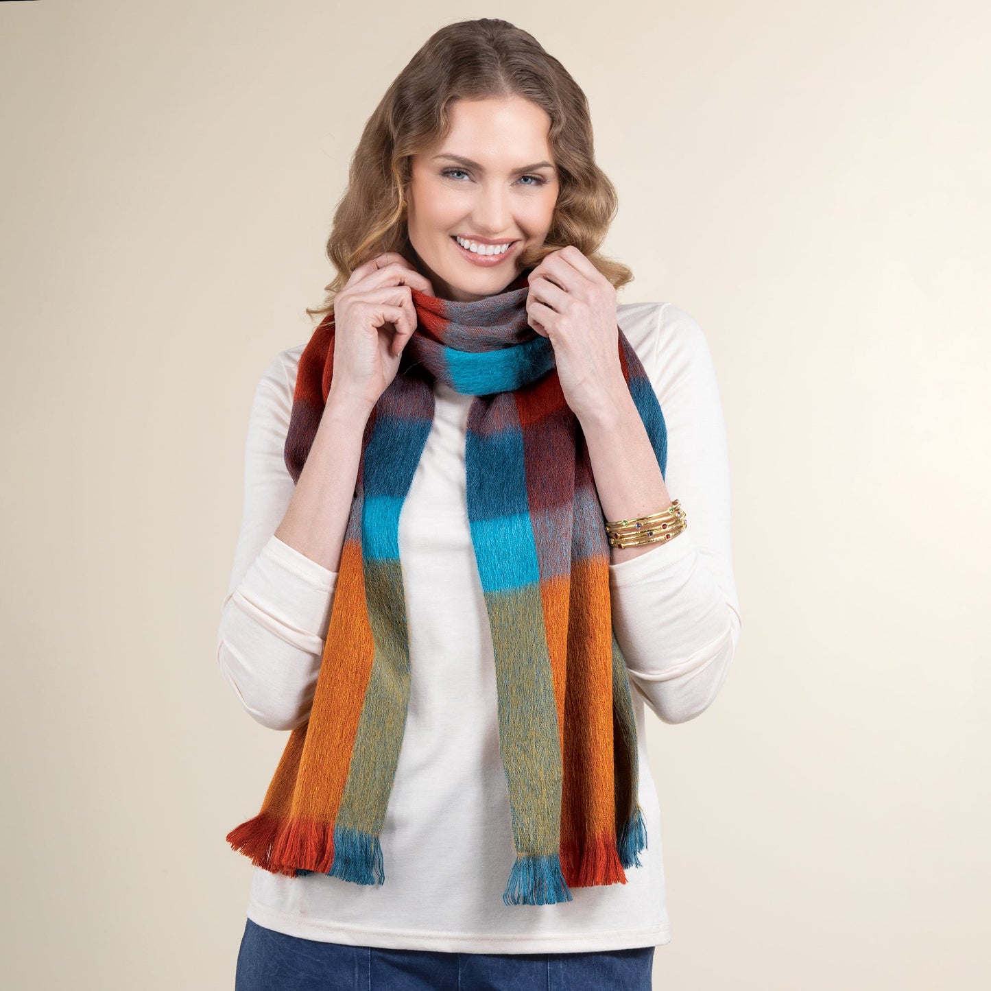Rustic Plaid Alpaca Scarf (Preorder)