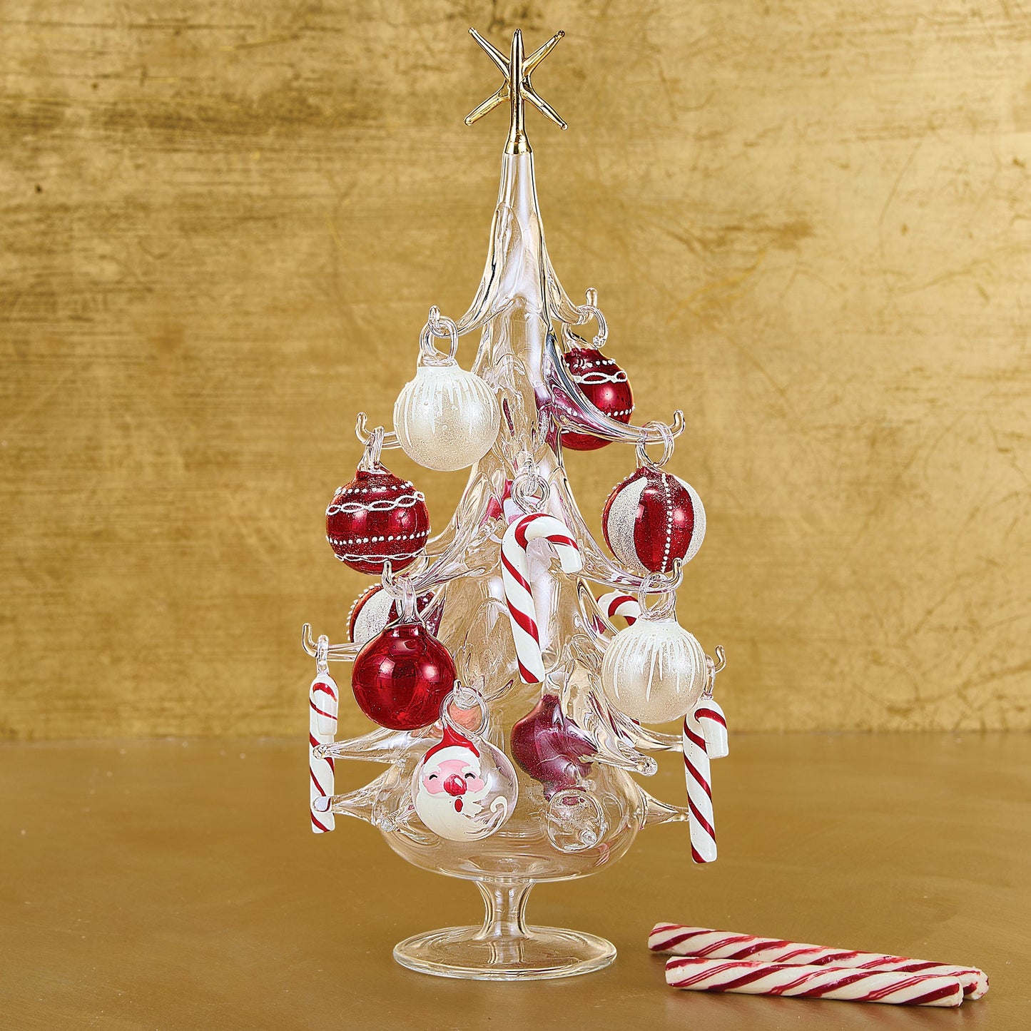 Hand-Blown Venetian Glass Caramelle Di Natale Ornaments Set Of 14