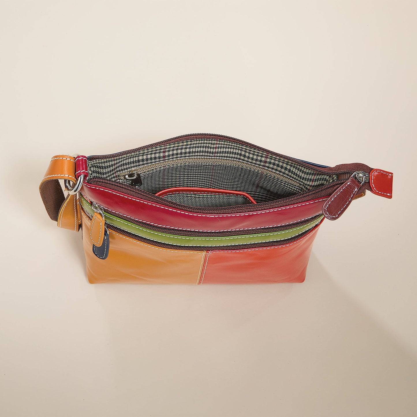 Colors Of Topaz Mixed Leather Crossbody