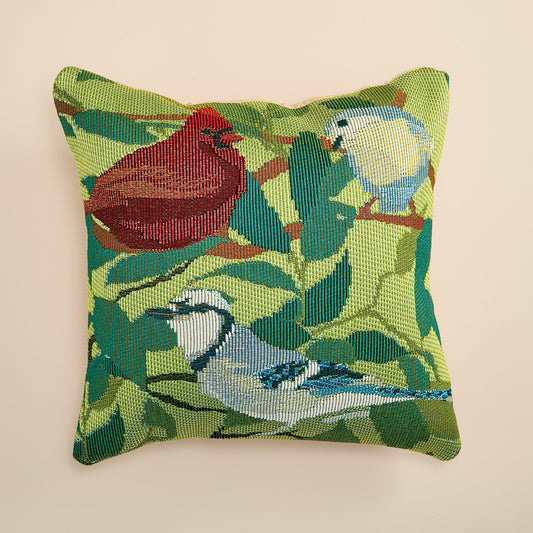 Hand-Stitched Songbird Soiree Pillow