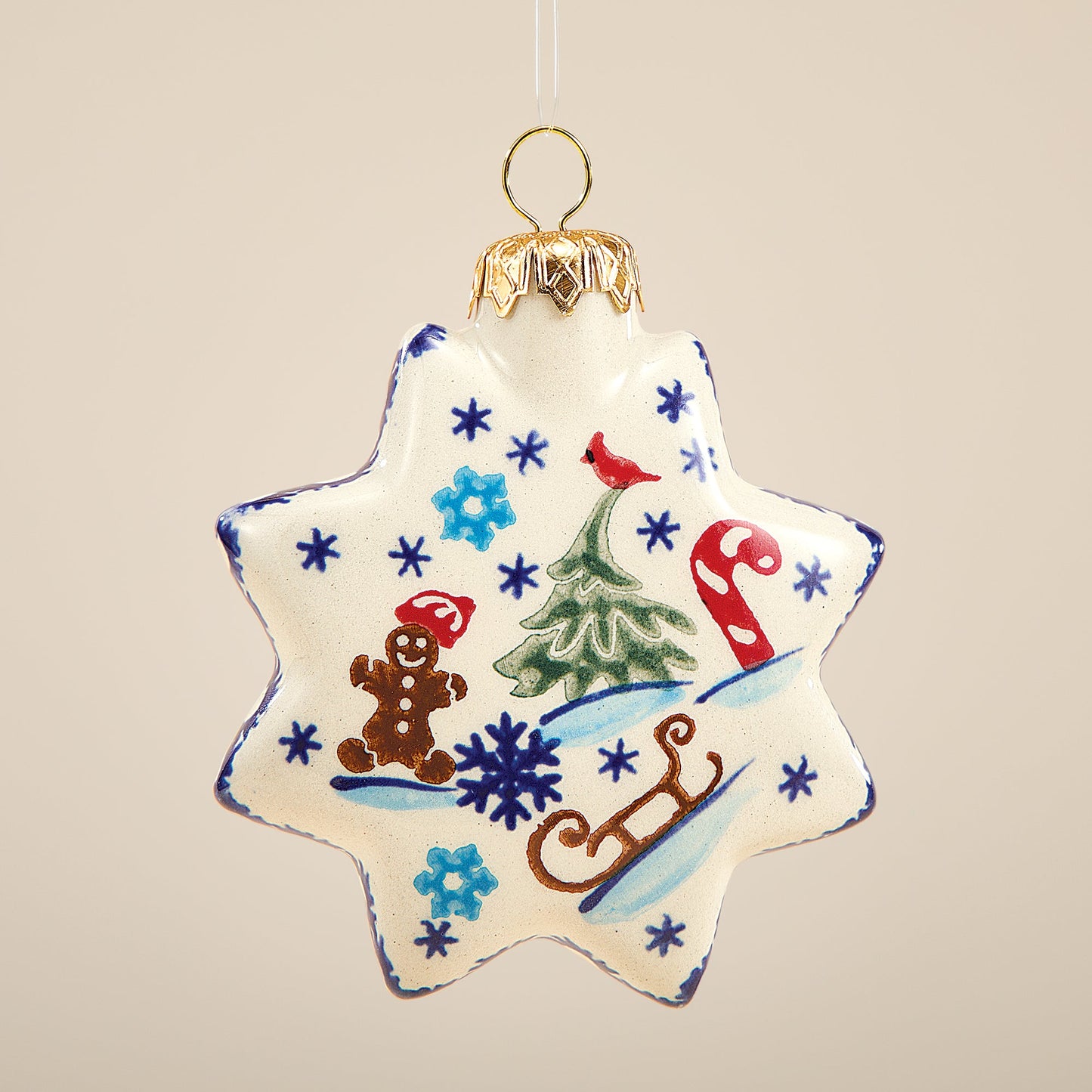Polish Pottery Gingerbread Village Star Ornament (Preorder)