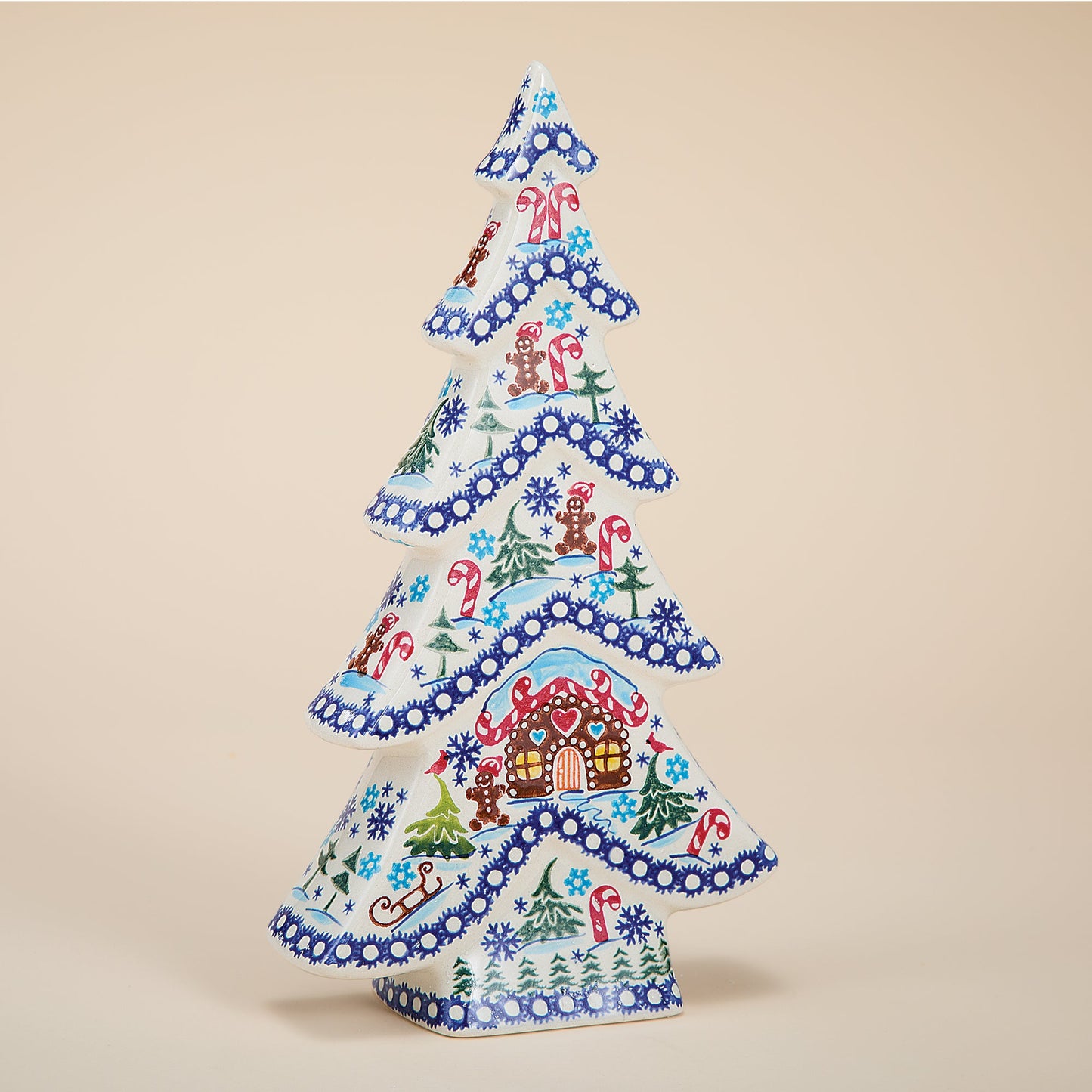 Polish Pottery Gingerbread Village Tree Sculpture (Preorder)