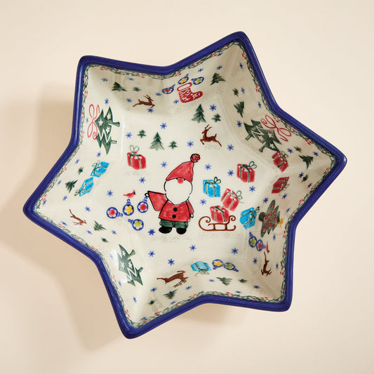 Polish Pottery Holly Jolly Star Bowl (Preorder)