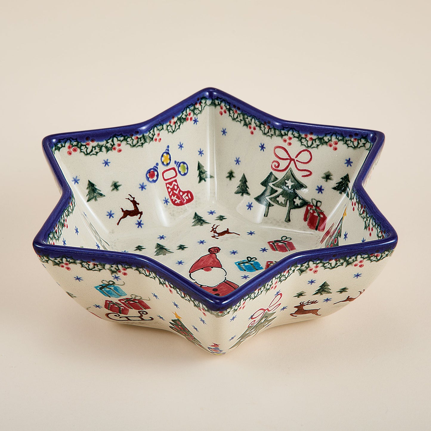 Polish Pottery Holly Jolly Star Bowl (Preorder)