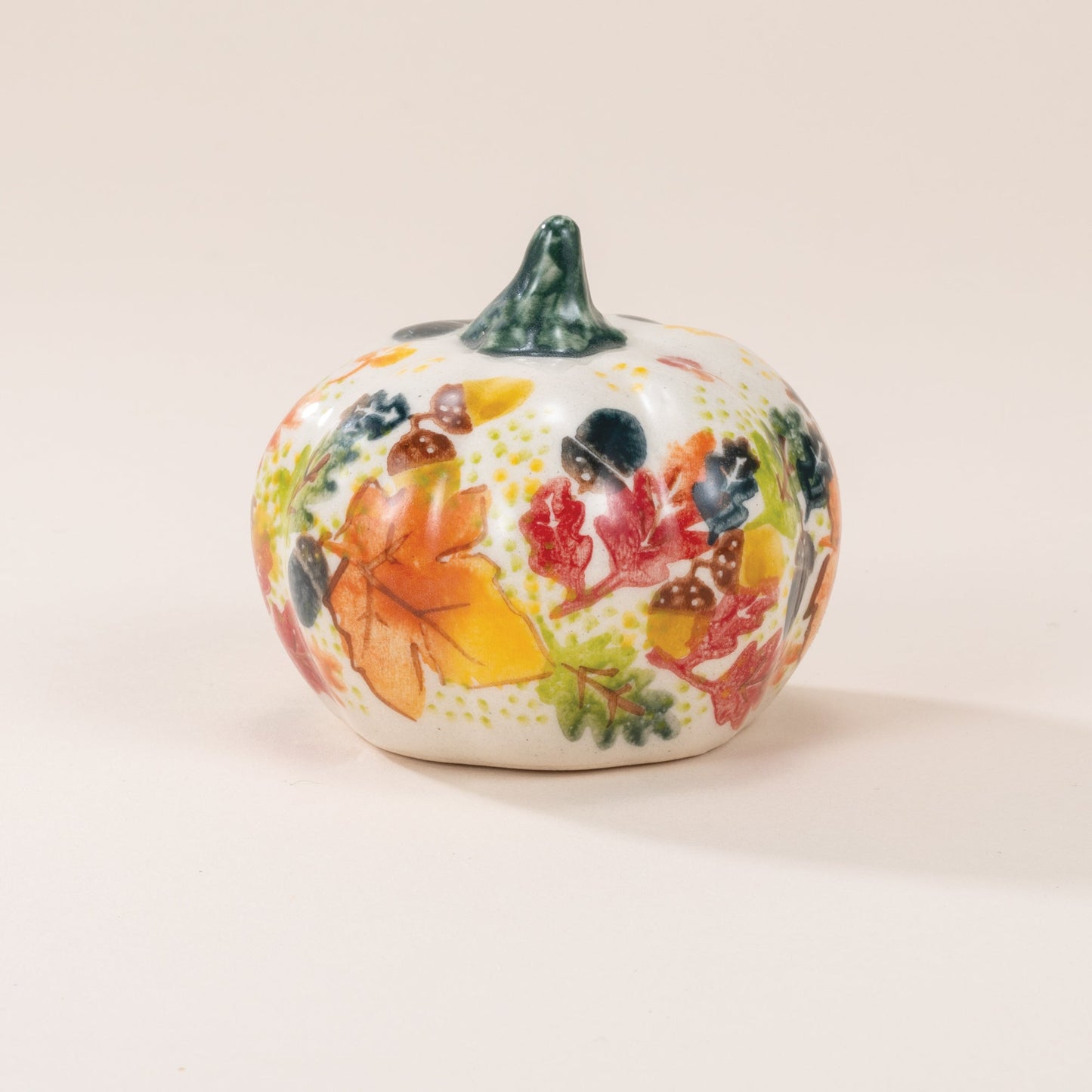 Polish Pottery Fancy Foliage Small Pumpkin