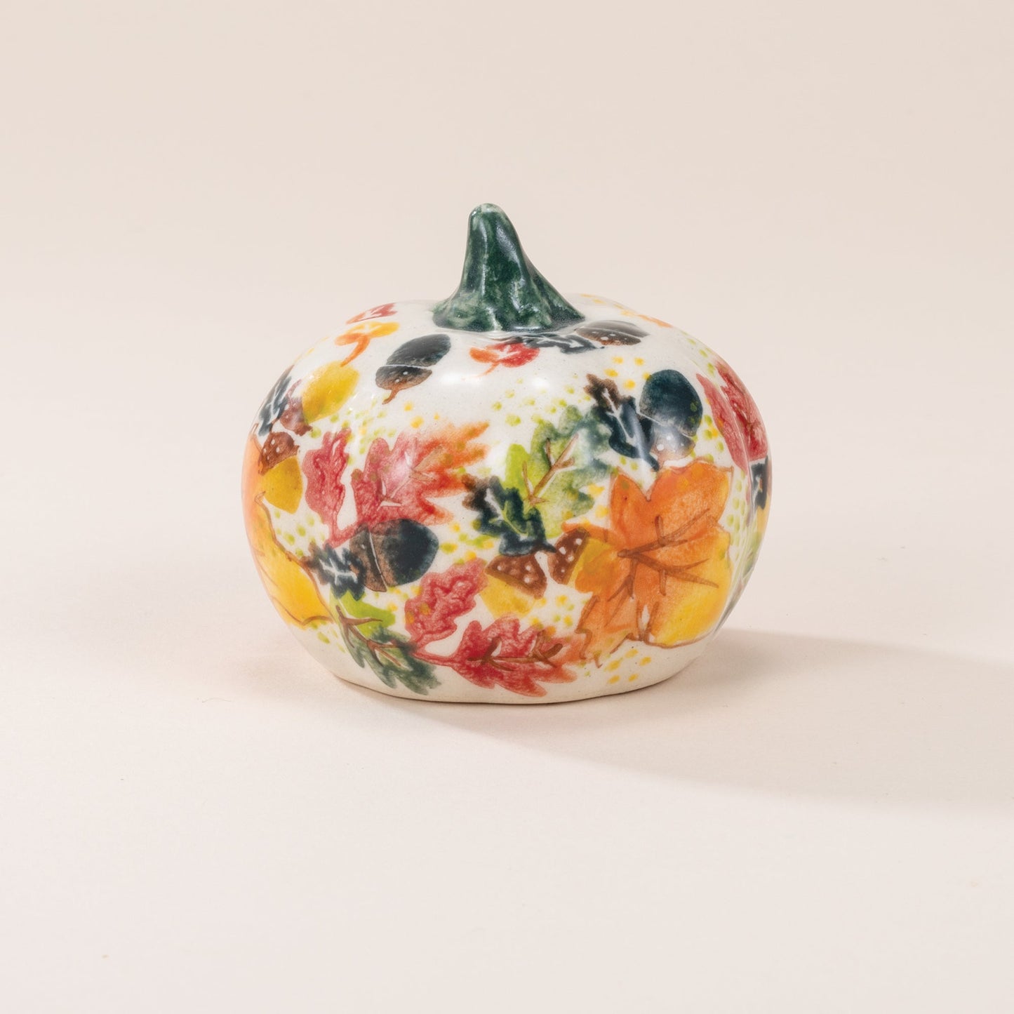 Polish Pottery Fancy Foliage Small Pumpkin