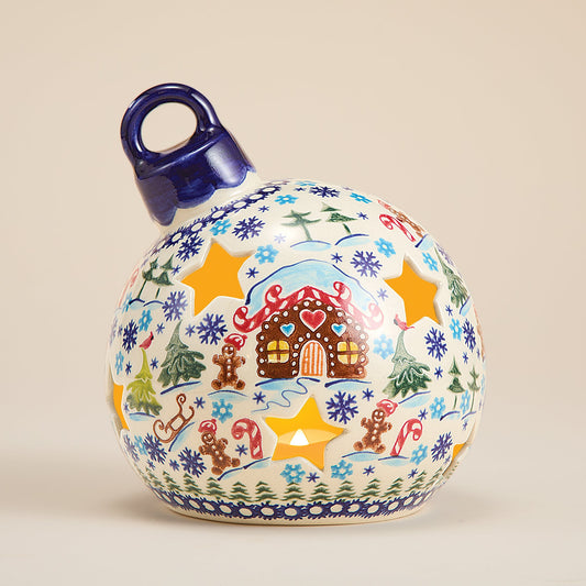 Polish Pottery Gingerbread Village Ornament Luminary (Preorder)