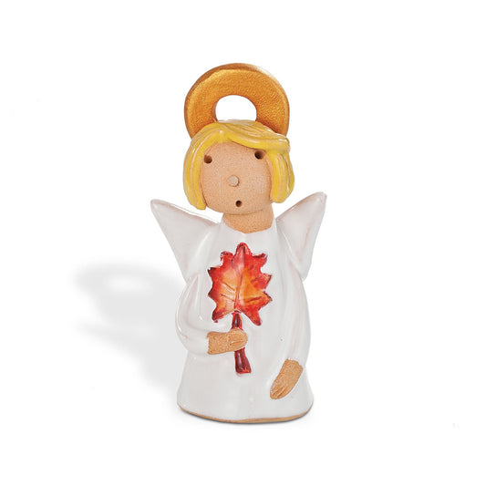 Polish Pottery Angel With Leaf Lena