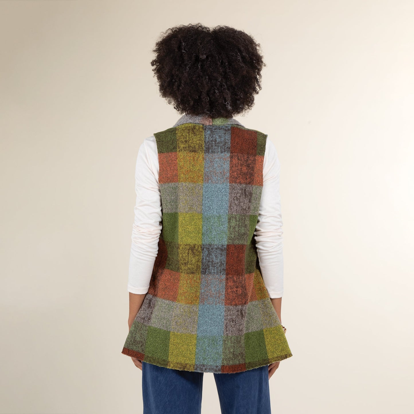 Cozy Plaid Fleece Open Front Vest