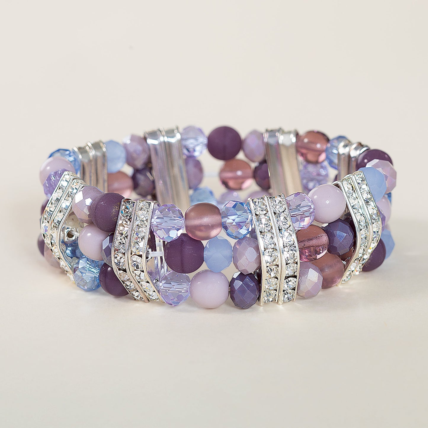 Murano Glass Lilac & Blue Bracelet