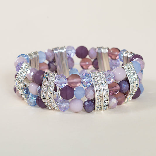 Murano Glass Lilac & Blue Bracelet