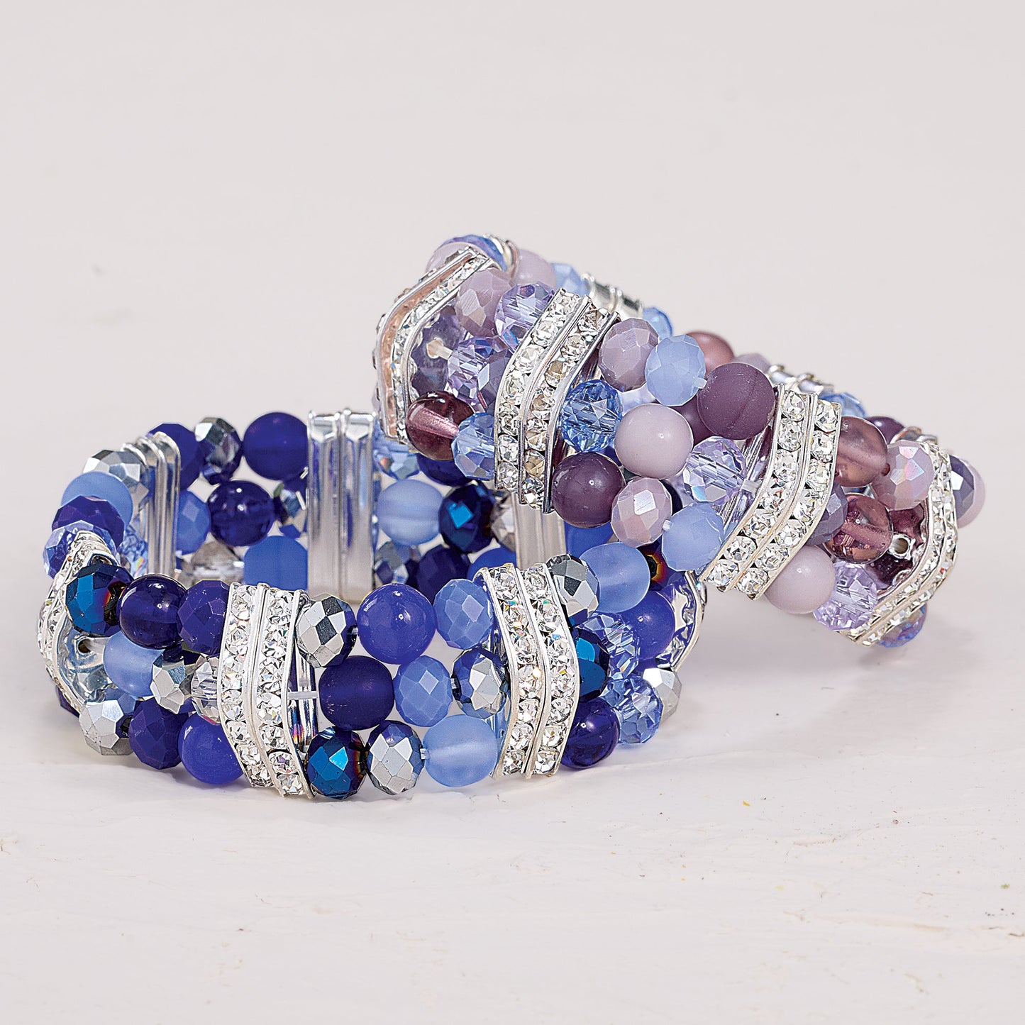 Murano Glass Lilac & Blue Bracelet