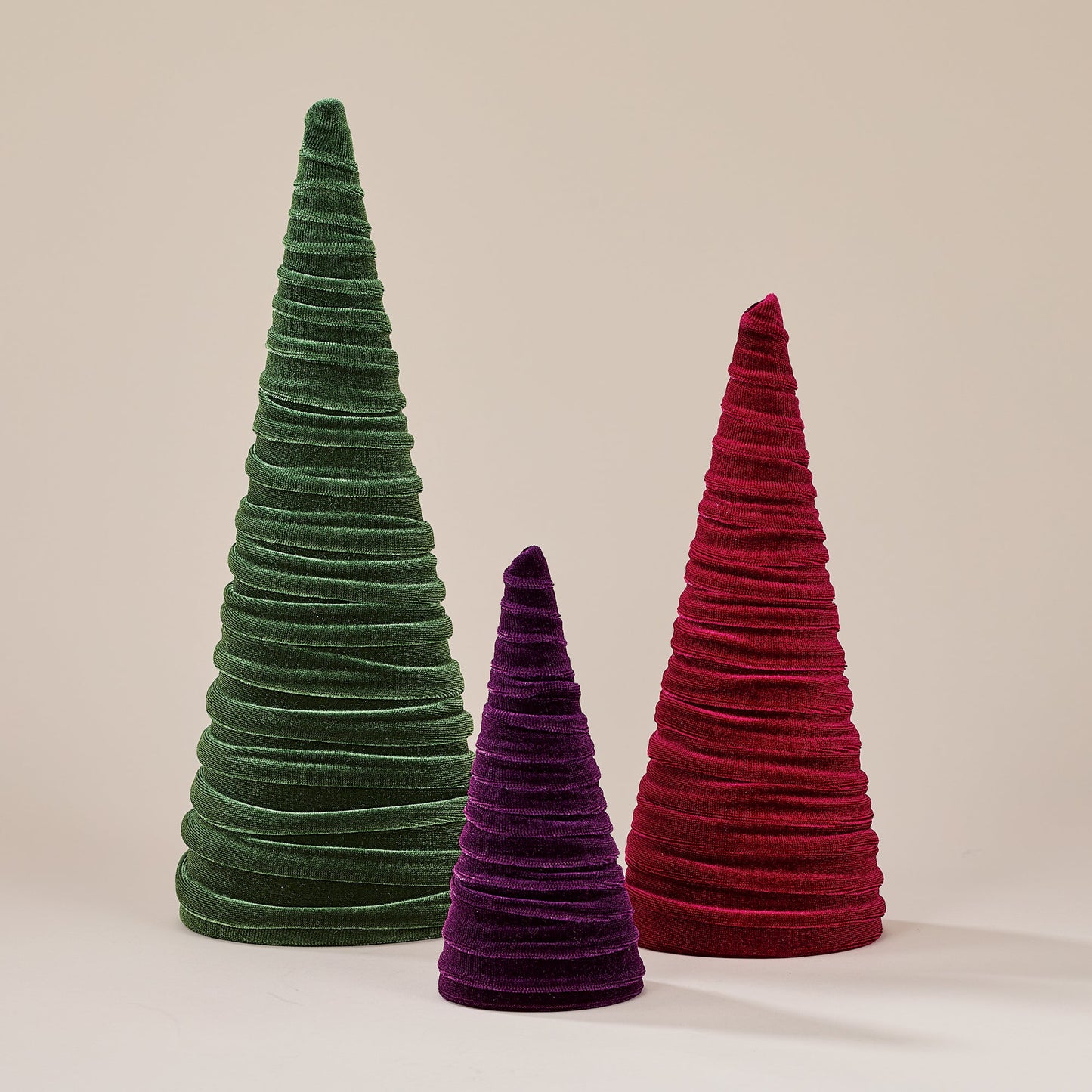 Hand-Cut Burgundy Velvet Tree